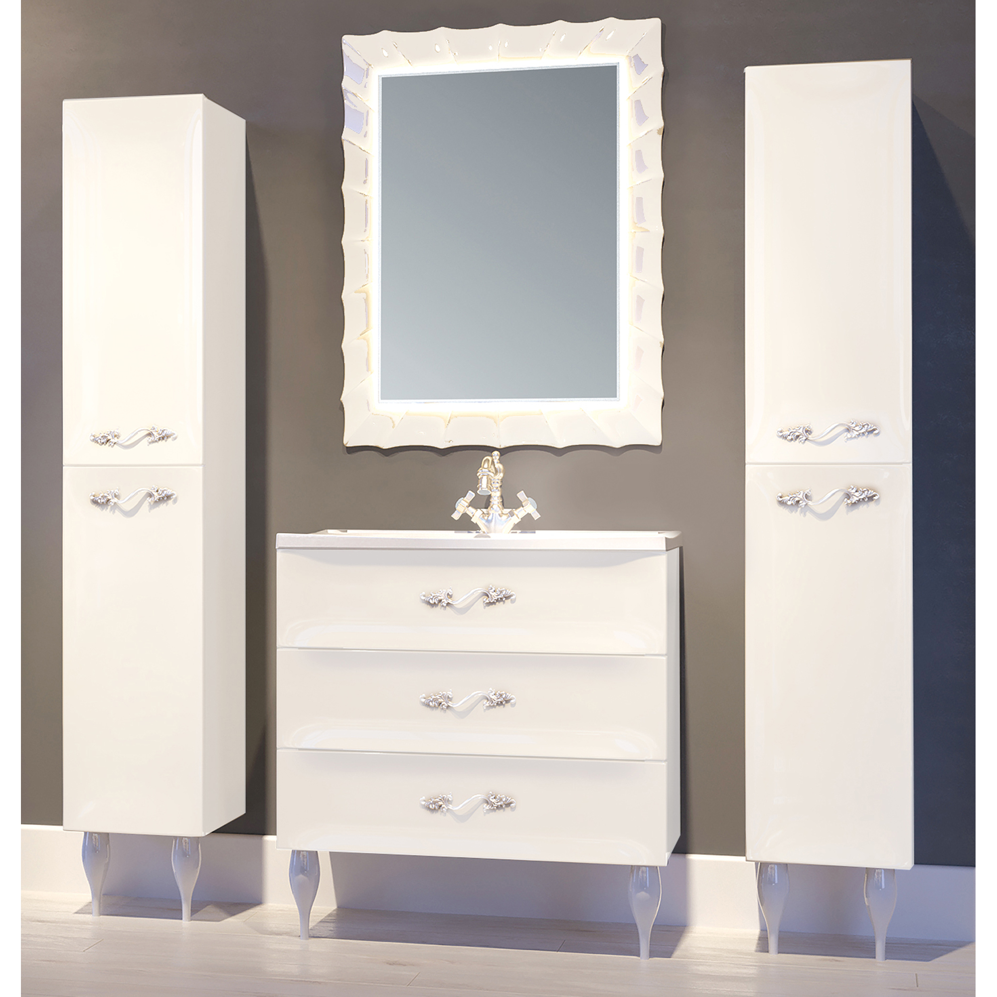 Марка мебели для ванной. Зеркало marka one Neoclassic 2. Мебель для ванной комнаты. Гарнитур для ванной. Мойдодыр для ванной комнаты с зеркалом.