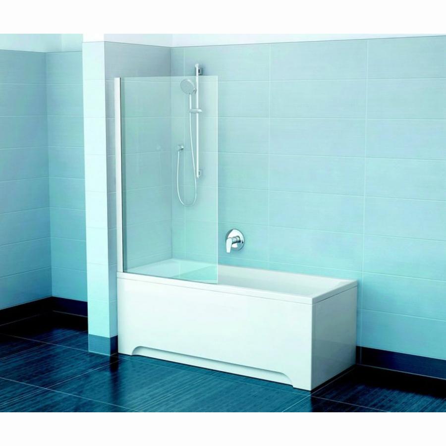 Шторка для ванны Ravak PVS1 80 белый профиль, прозрачное стекло