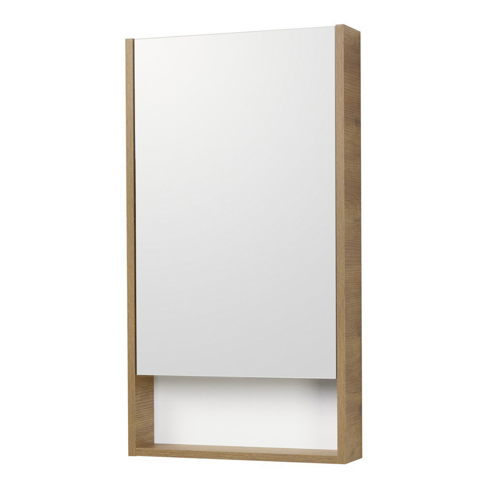 Зеркальный шкаф Акватон Сканди 45 белый/дуб рустикальный, цвет светлое дерево 1A252002SDZ90 - фото 1