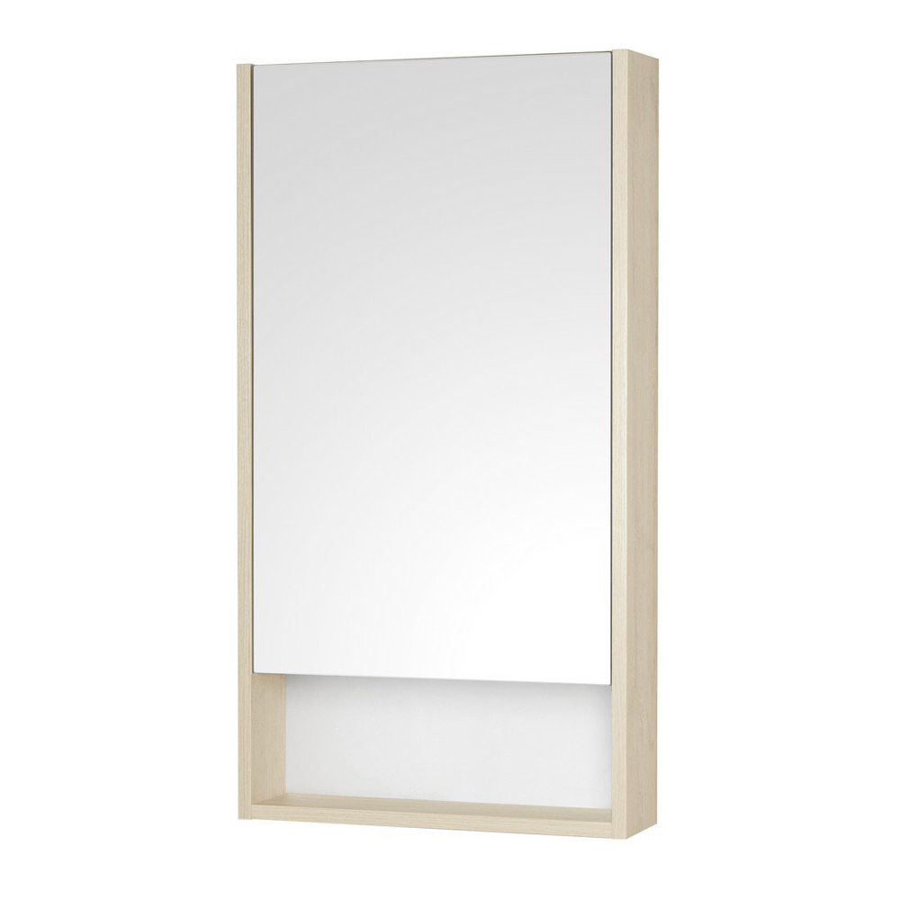 Зеркальный шкаф для ванной Акватон Сканди 45 белый/дуб верона зеркальный шкаф акватон капри 60 таксония темная с подсветкой 1a230302kpdb0