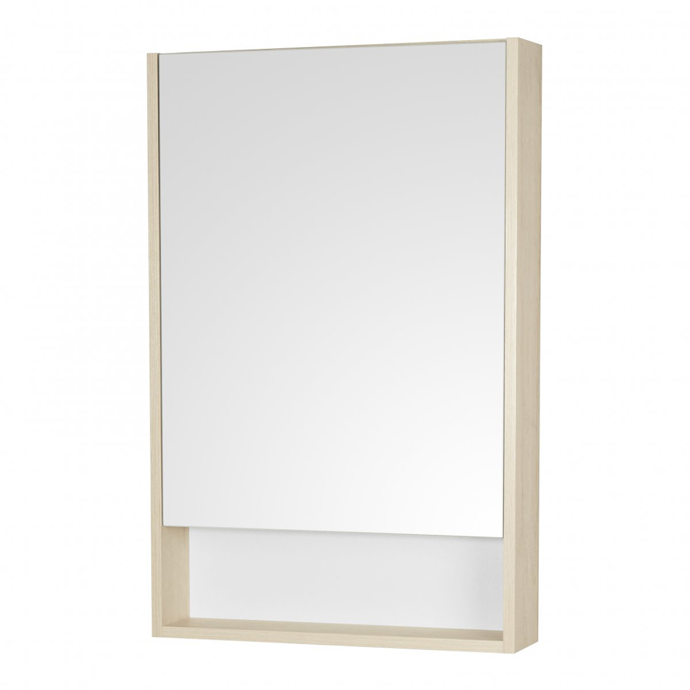 Зеркальный шкаф для ванной Акватон Сканди 55 белый/дуб верона зеркальный шкаф акватон капри 60 таксония темная с подсветкой 1a230302kpdb0