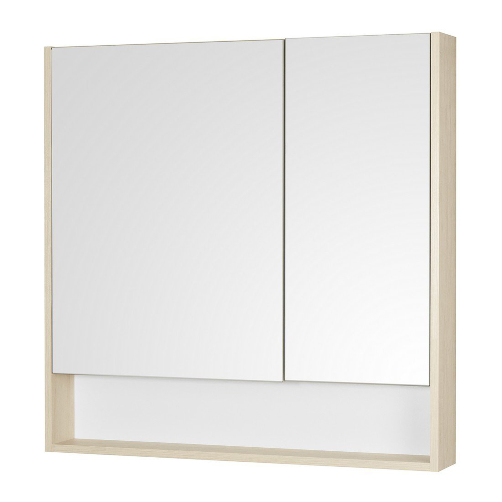 Зеркальный шкаф для ванной Акватон Сканди 90 белый/дуб верона зеркальный шкаф акватон сканди 85 белый дуб рустикальный 1a252302sdz90