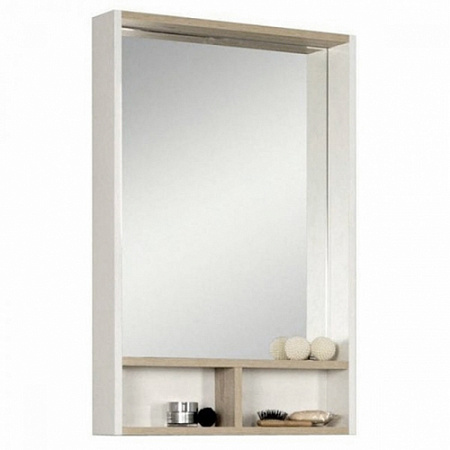 Зеркальный шкаф для ванной Акватон Йорк 55 белый/ясень фабрик зеркальный шкаф акватон рико 65 белый ясень фабрик 1a215202rib90