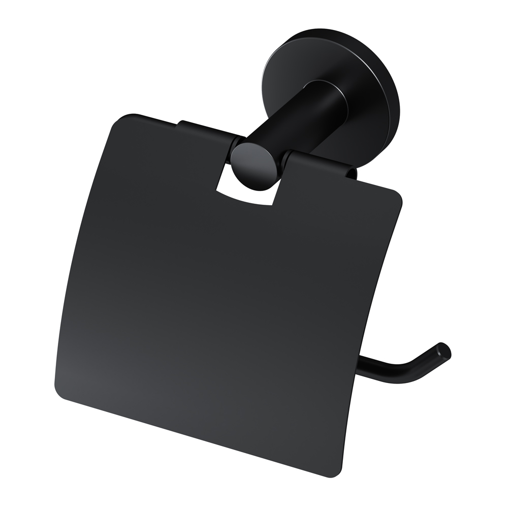 Держатель для туалетной бумаги Am.Pm X-Joy A85A341422 с крышкой, цвет черный - фото 1