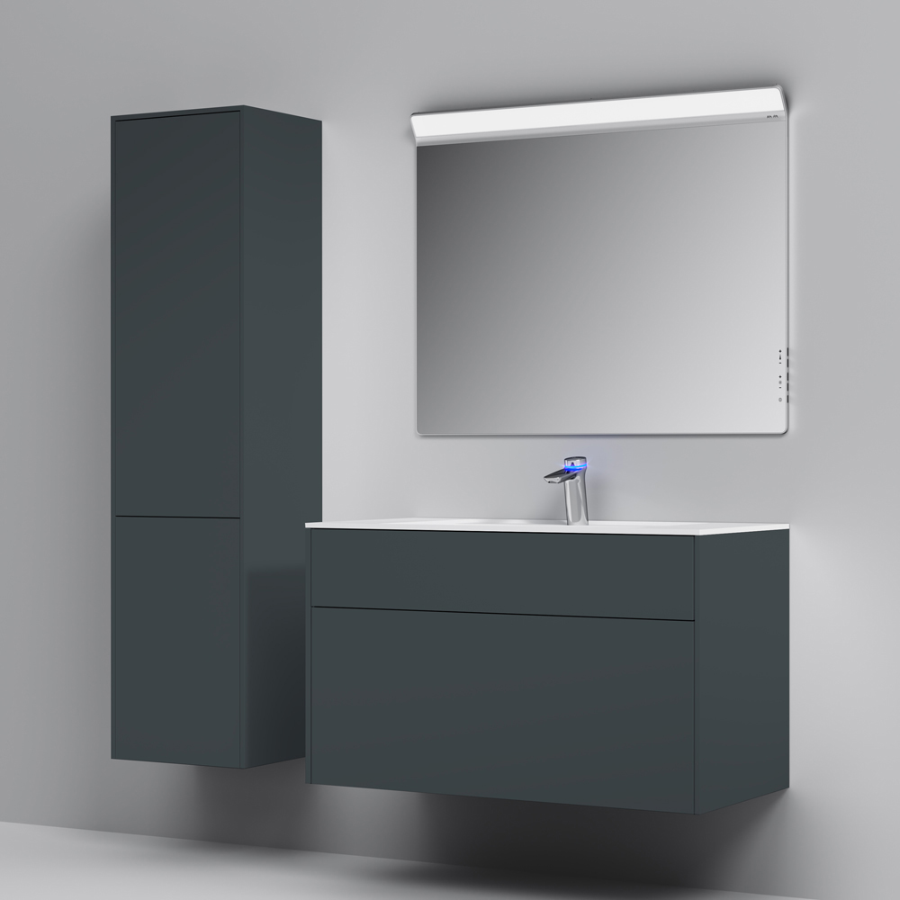 Мебель для ванной Am.Pm Inspire V2.0 100 графит матовый пенал для ванной am pm gem s 30 правый графит матовый