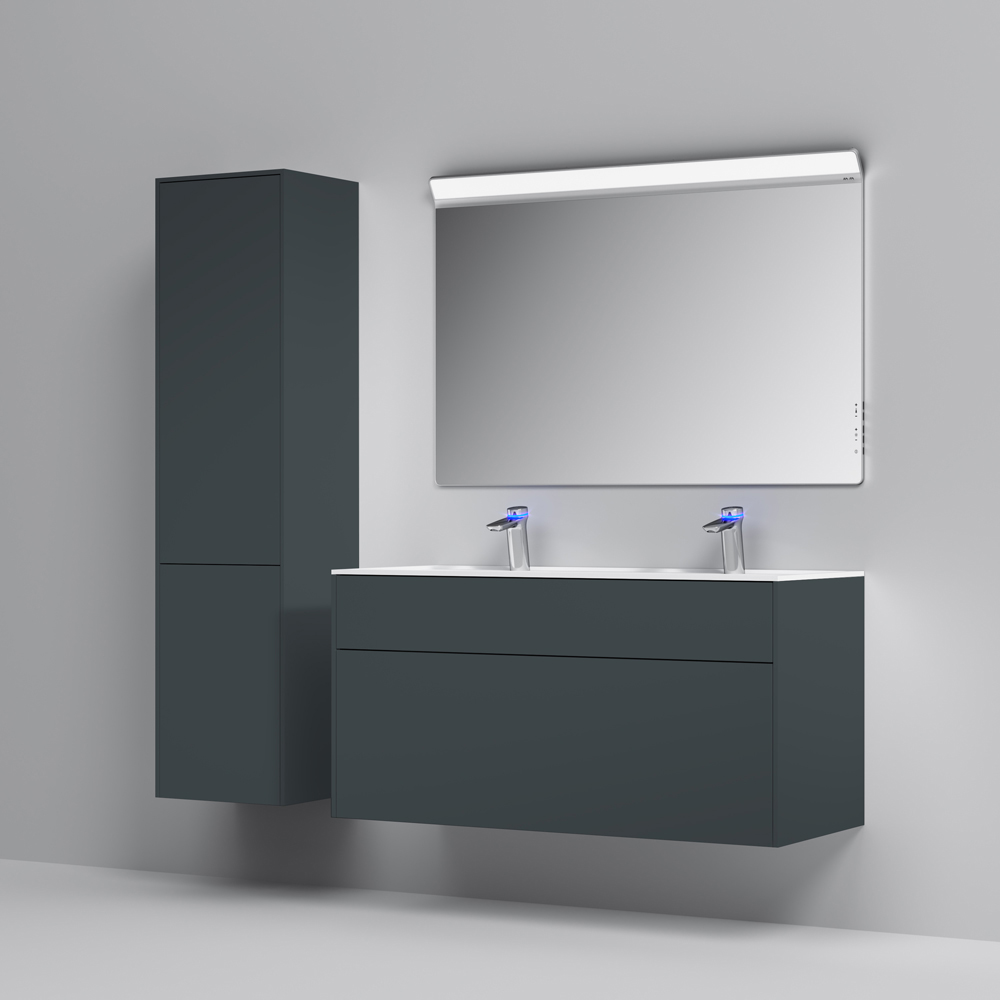Мебель для ванной Am.Pm Inspire V2.0 120 графит матовый пенал для ванной am pm gem s 30 правый графит матовый