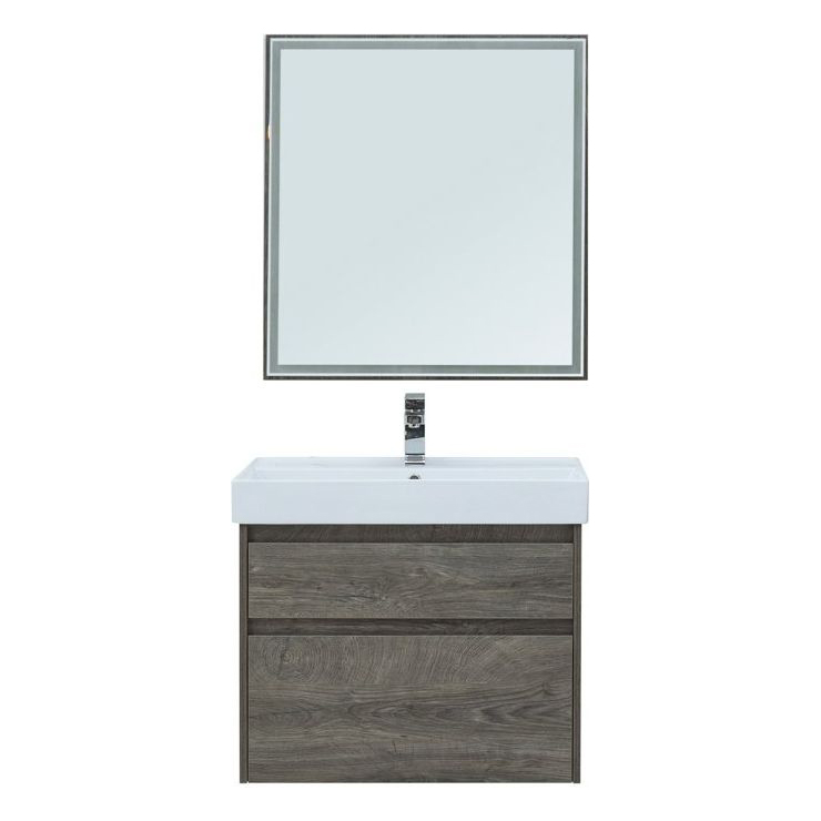 Комплект мебели для ванной Aquanet Nova Lite дуб рошелье зеркало для ванной aquanet nova lite 90 белый глянец