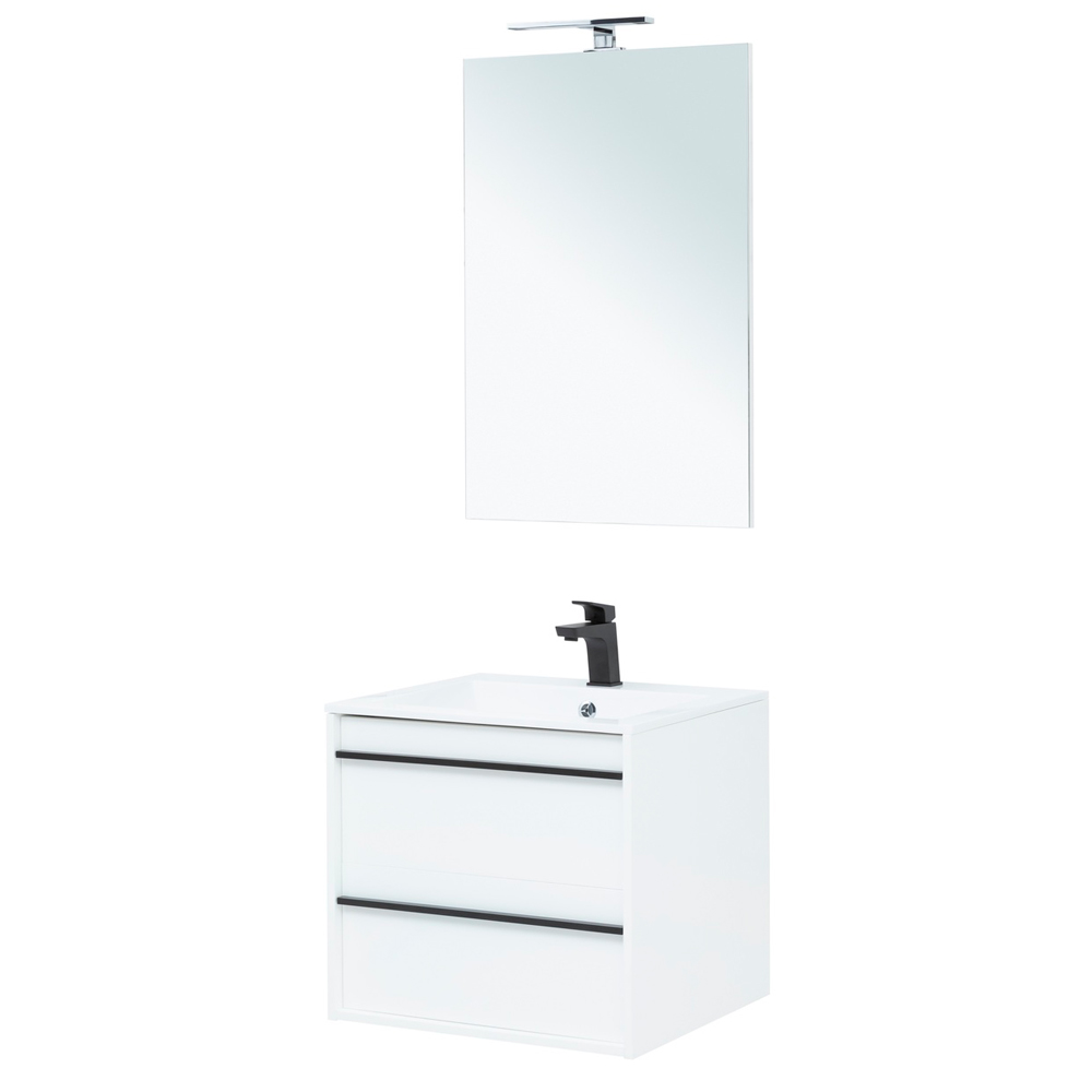 Комплект мебели для ванной Aquanet Lino 00271951 матовый, цвет белый - фото 1