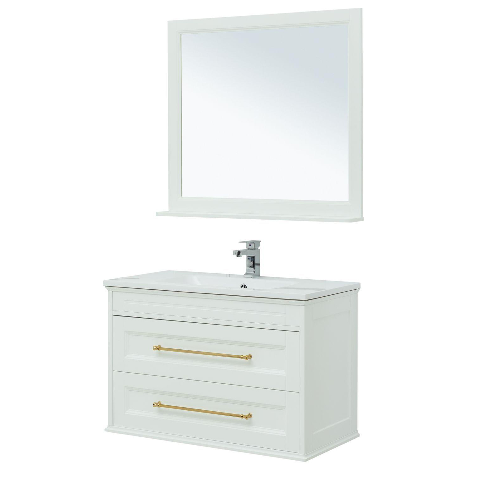 Комплект мебели для ванной Aquanet Бостон 00281192 матовый зеркало для ванной акватон бостон 60