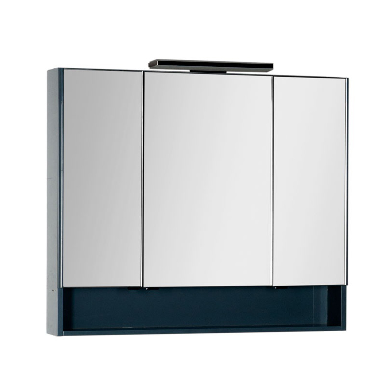 Зеркальный шкаф для ванной Aquanet Виго 100 сине/серый шкаф стеллаж бюджет 716х333х1810 мм 4 полки серый 402651 030