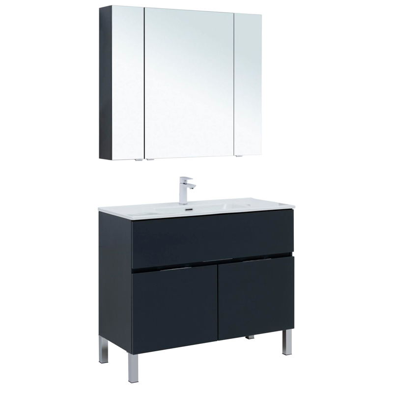 Комплект мебели для ванной Aquanet Алвита 00273988 антрацит, цвет серый