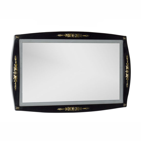Зеркало для ванной Aquanet Виктория 120 черное глянец/золото
