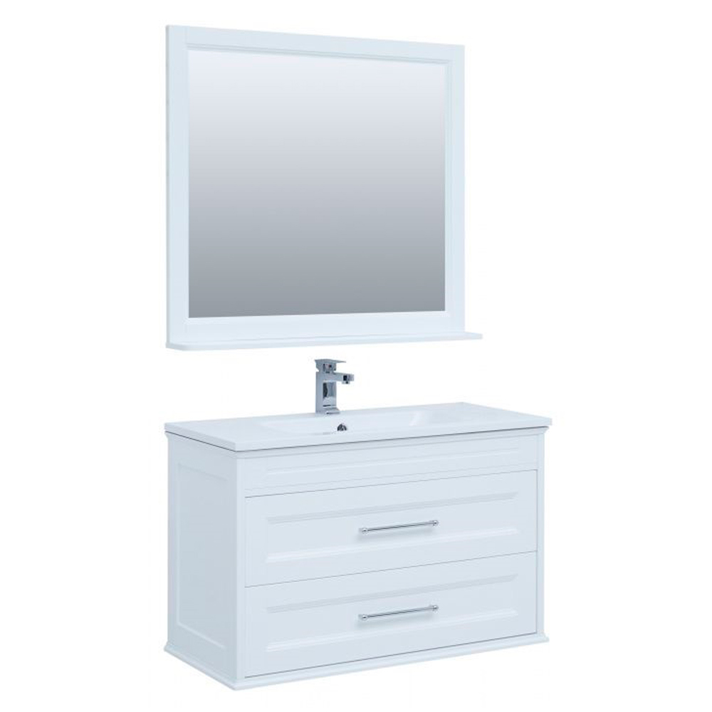 Комплект мебели для ванной Aquanet Бостон 00258284 зеркало для ванной aquanet бостон 60 м белый матовый
