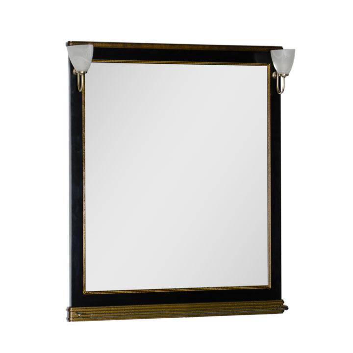 Зеркало для ванной Aquanet Валенса 100 черный каркалет/золото зеркало aquanet честер 75 патина золото 186091 шкафчик слева