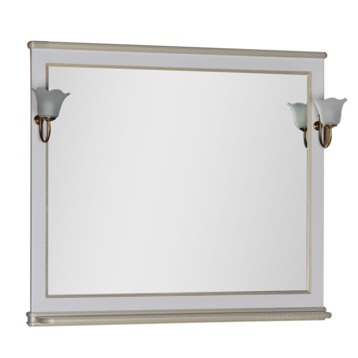 Зеркало для ванной Aquanet Валенса 110 белое каркалет/золото зеркало мебелик васко в 61н белый ясень золото п0001729