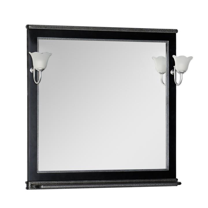 Зеркало для ванной Aquanet Валенса 100 черный каркалет/серебро зеркало мебелик васко в 61н венге серебро п0001862