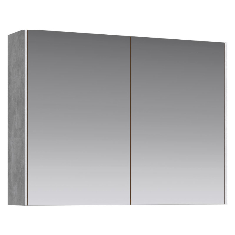 Зеркальный шкаф для ванной Aqwella Mobi 80 бетон светлый, цвет серый MOB0408+MOB0717BS - фото 1