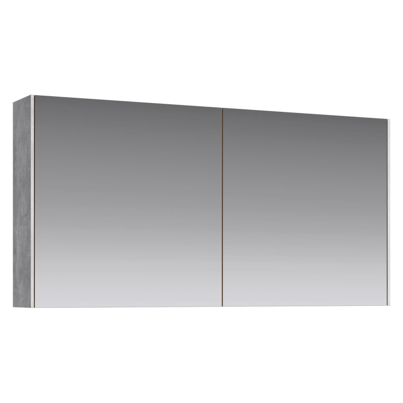 Зеркальный шкаф для ванной Aqwella Mobi 120 бетон светлый, цвет серый