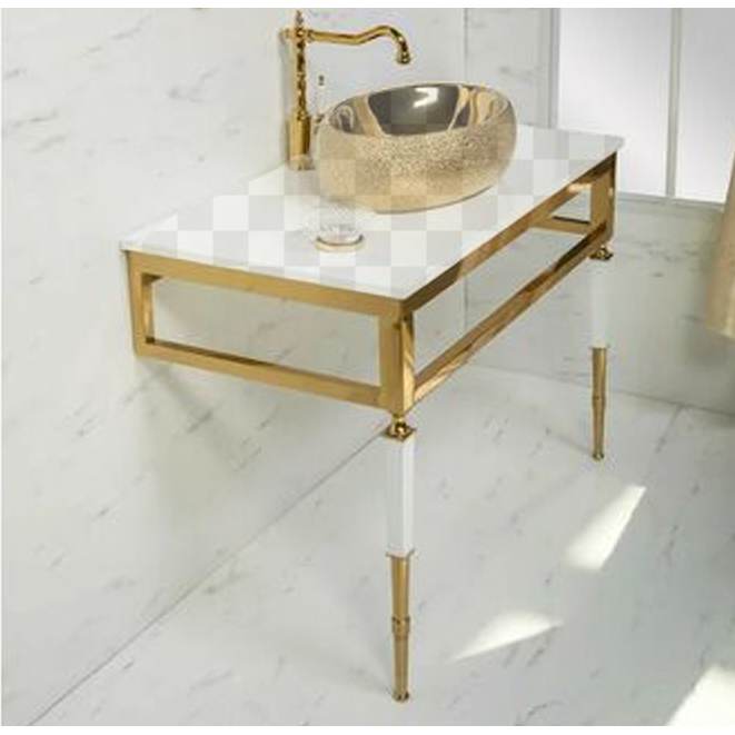 Тумба под раковину Armadi Art Vogue 100 золото/белая зеркало для ванной armadi art natura 80 золото