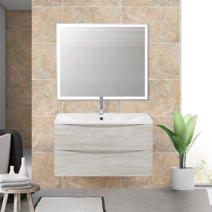 

Мебель для ванной Belbagno Acqua 900-2C-SO-RVB Rovere Vintage Bianco, Серый