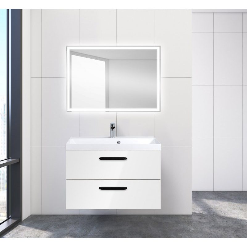 

Мебель для ванной BelBagno Aurora 800-2C-SO-BL Bianco Lucido, Белый
