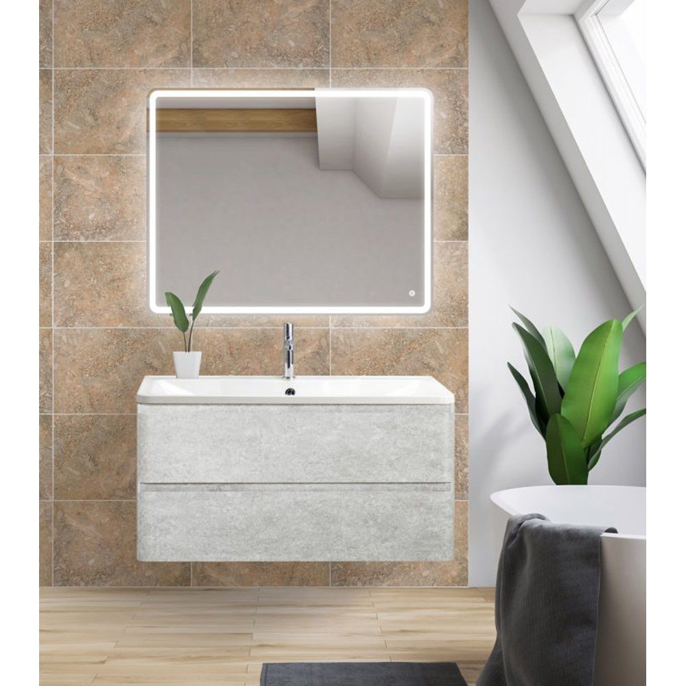 Мебель для ванной Belbagno Albano 1000-2C-SO-CVG Cemento Verona Grigio зеркало для ванной la fenice terra grigio 80 fnc 02 ter g 80