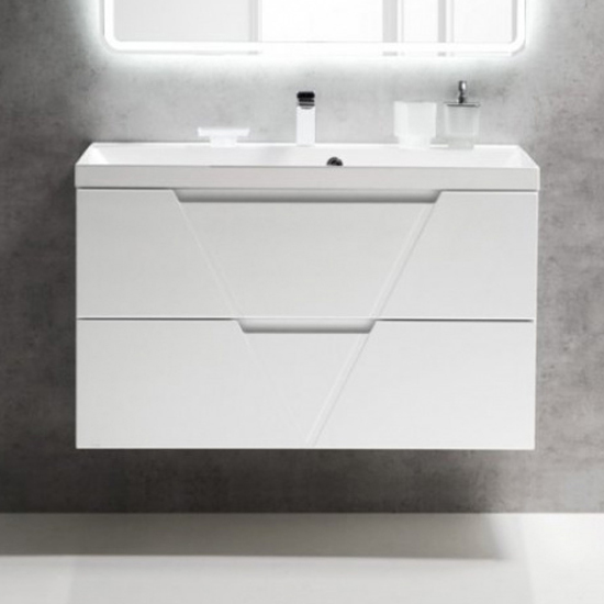 

Тумба с раковиной BelBagno Vittoria 1000-2C-SO-BL Bianco Lucido, Белый