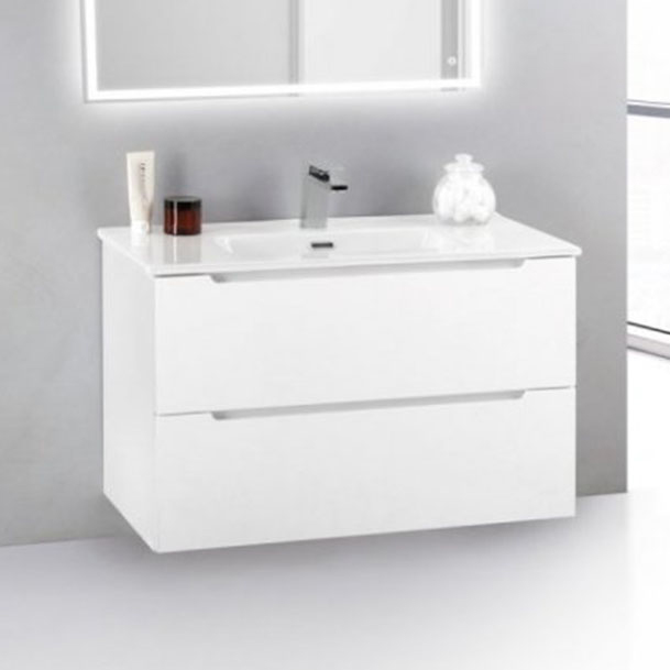 Тумба с раковиной BelBagno Etna 39-800/390-2C-SO-BL-P Bianco Lucido