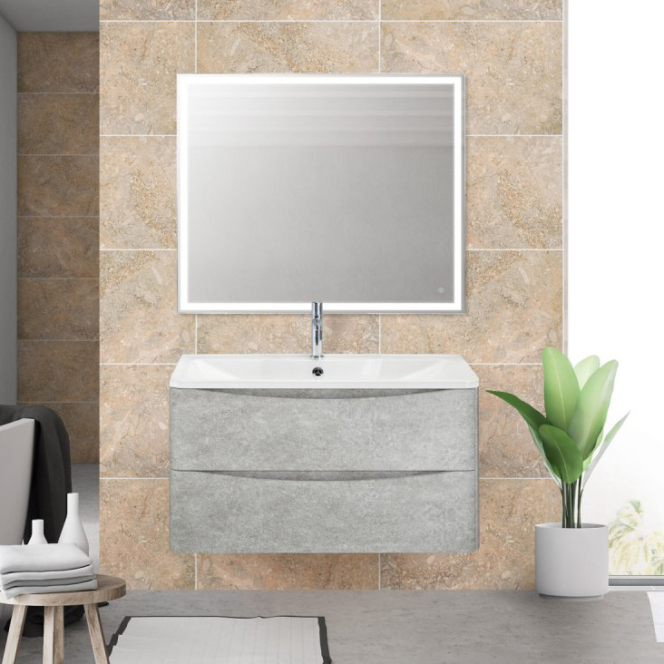 Мебель для ванной Belbagno Acqua 900-2C-SO-CVG Cemento Verona Grigio зеркало для ванной la fenice terra grigio 80 fnc 02 ter g 80