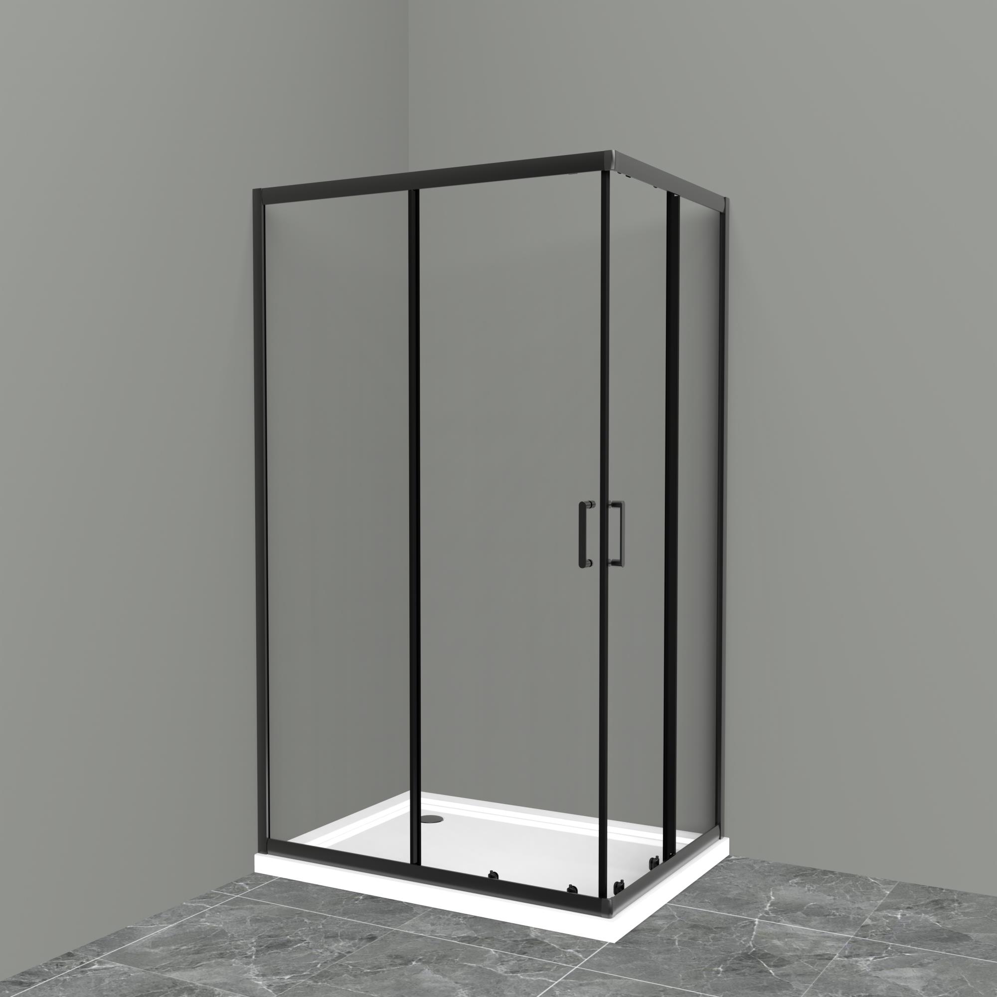 

Душевой уголок BelBagno UNO-195-AH-2-120/100-C-NERO, Прозрачный