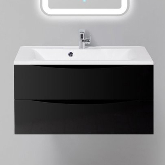 Тумба с раковиной BelBagno Marino 900-2C-SO-NL-P Nero Lucido