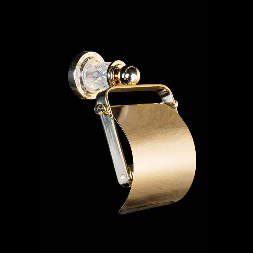 Держатель для туалетной бумаги Boheme Murano Cristal 10901-CRST-G золото с крышкой держатель для туалетной бумаги boheme new venturo 10311 g золото с полкой