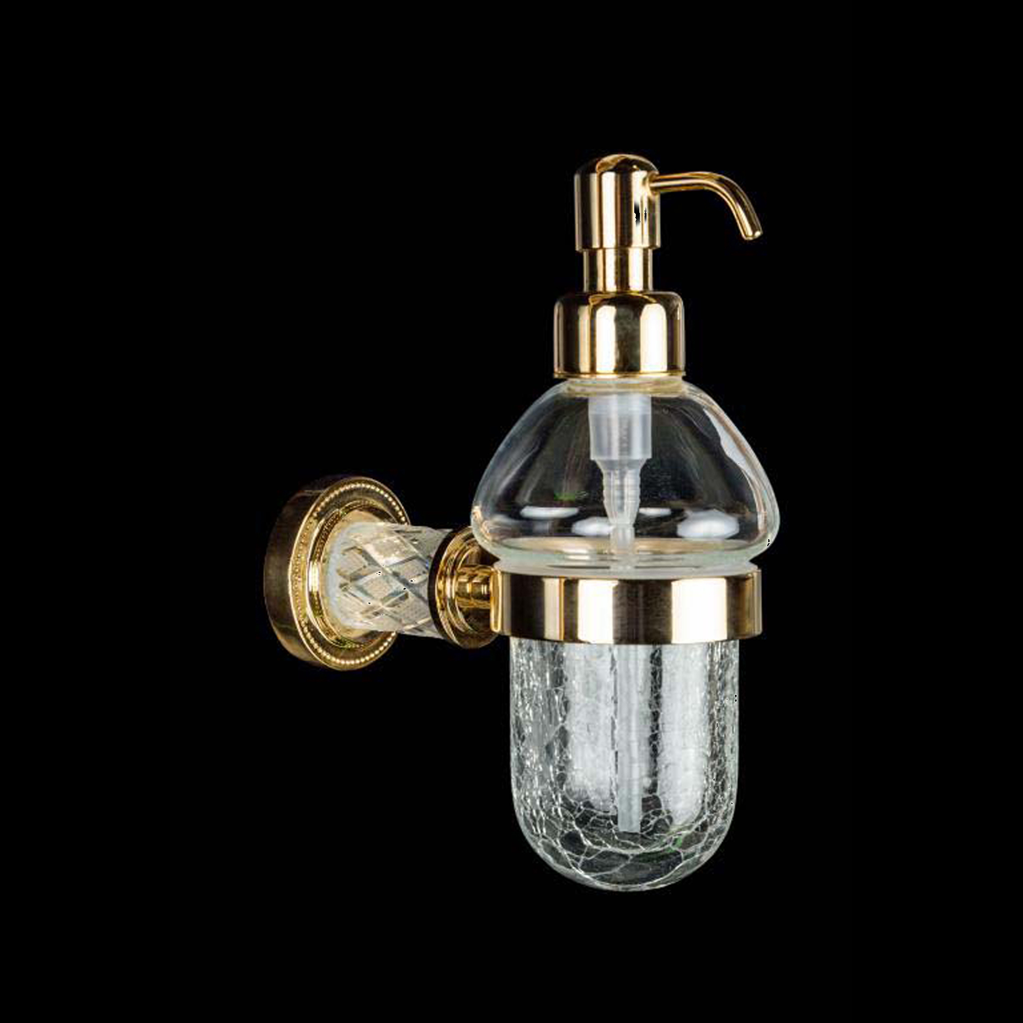 Дозатор для жидкого мыла Boheme Murano Cristal 10912-CRST-G золото салфетница boheme murano cristal 10232 золото