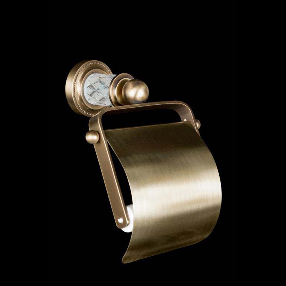 Держатель для туалетной бумаги Boheme Murano Cristal 10901-CRST-BR бронза с крышкой держатель для губки boheme medici 10619 бронза