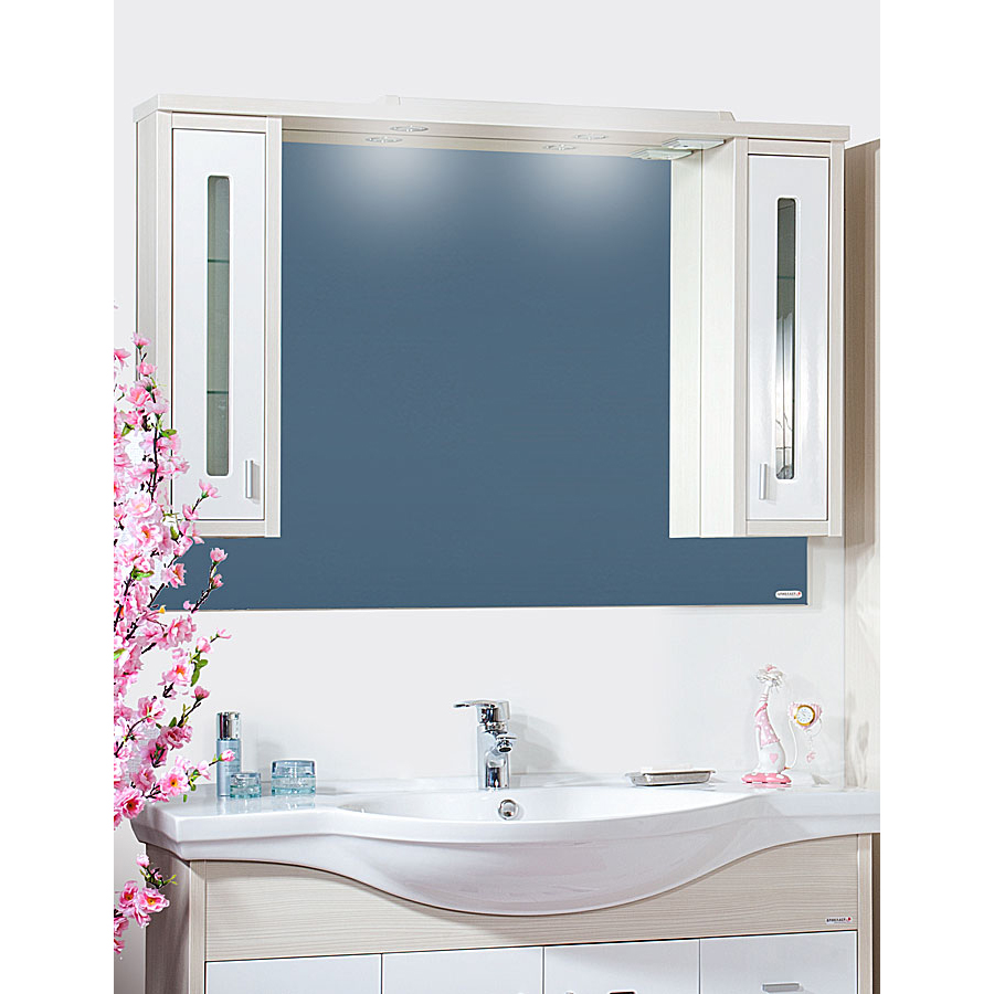 Зеркало для ванной Бриклаер Бали 120 белый/светлая лиственница шкаф для ванной бриклаер чили 62 светлая лиственница