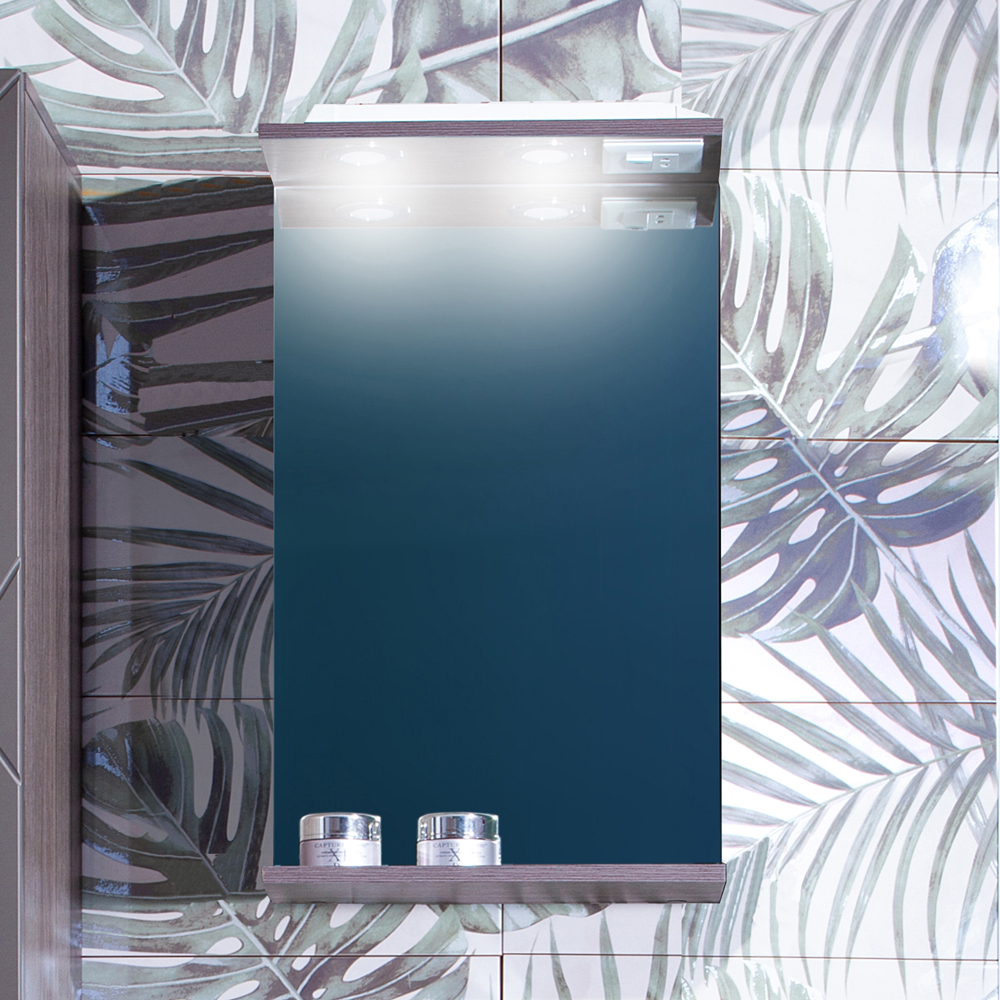 Зеркало для ванной Бриклаер Кристалл 40 зеркальный шкаф для ванной бриклаер кристалл 56 4627125415982