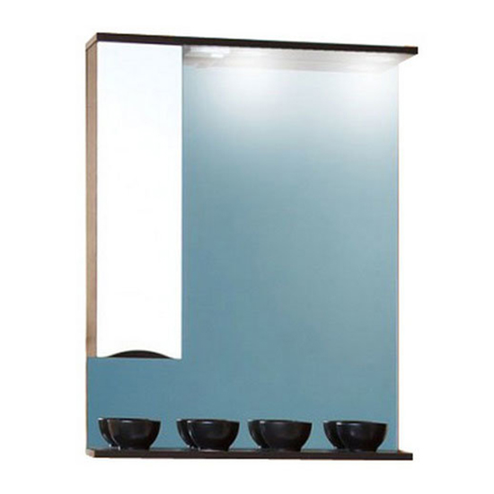 Зеркало для ванной Бриклаер Токио 60 левое белый/венге зеркало для ванной ravak 65 x000001078 левое