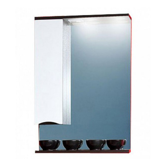 Зеркало для ванной Бриклаер Токио 80 левое белый/венге зеркало для ванной бриклаер токио 80 правое белый венге