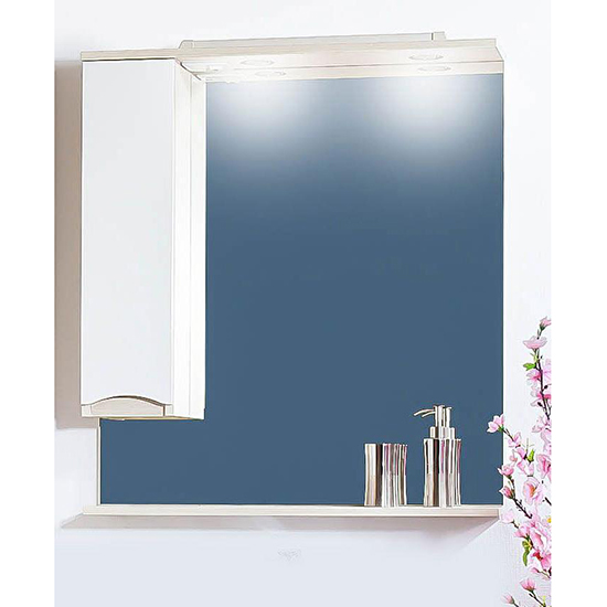 Зеркало для ванной Бриклаер Токио 80 левое белый/светлая лиственница зеркало для ванной бриклаер бали 90 левое белый венге
