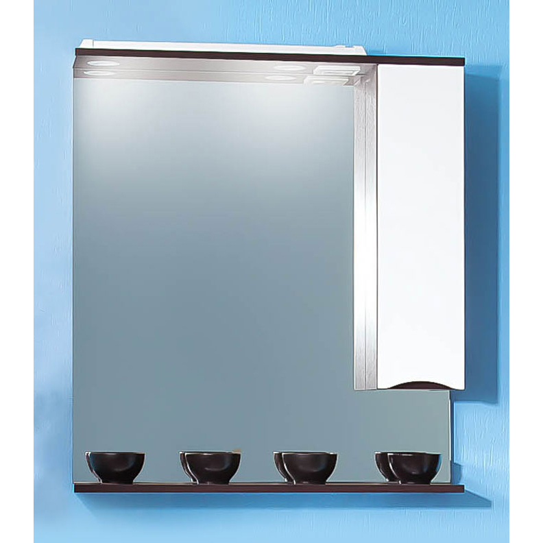 Зеркало для ванной Бриклаер Токио 80 правое белый/венге зеркало для ванной бриклаер токио 80 правое белый светлая лиственница