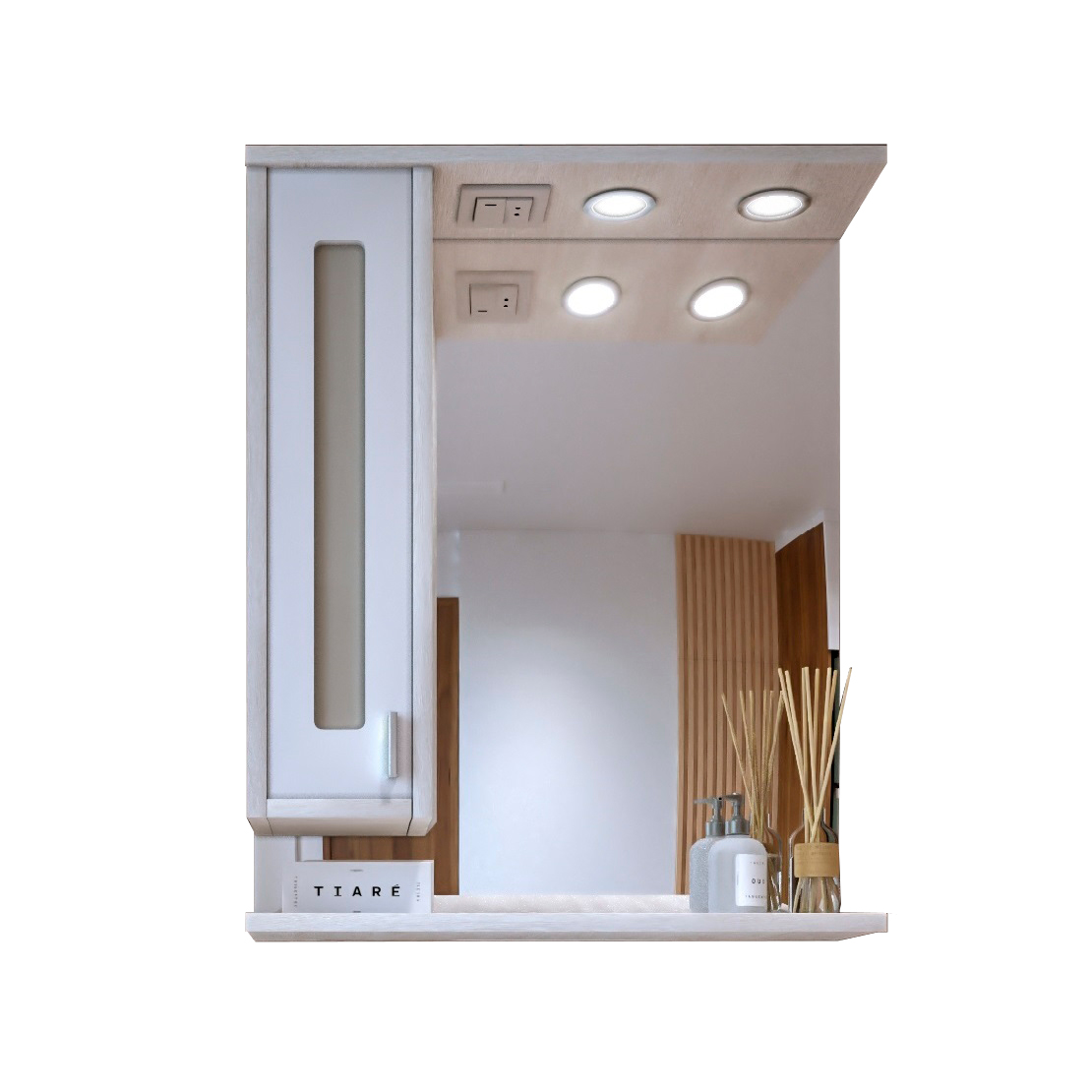 Зеркальный шкаф для ванной Бриклаер Бали 62 4627125411991 левый шкаф для ванной бриклаер чили 62 светлая лиственница