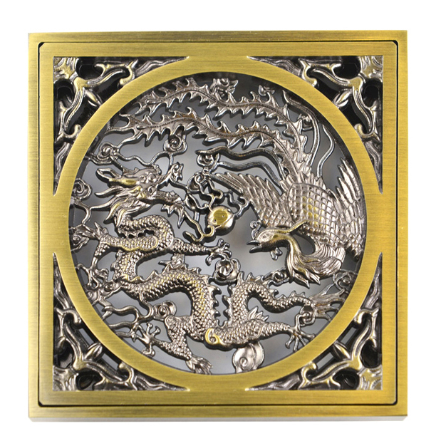 Решетка для трапа Bronze De Luxe 10х10 21986, цвет бронза - фото 1