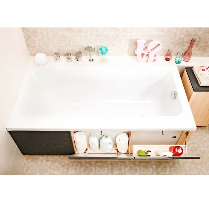 Акриловая ванна Cersanit Smart 170х80 L белый на ножках 63350+ZP-SEPW1000001 - фото 1