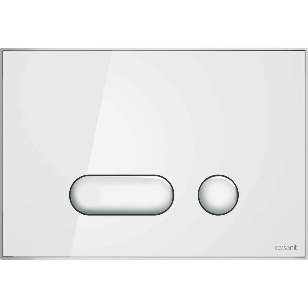 Кнопка для инсталляции Cersanit Intera стекло белый P-BU-INT/Whg/Gl - фото 1