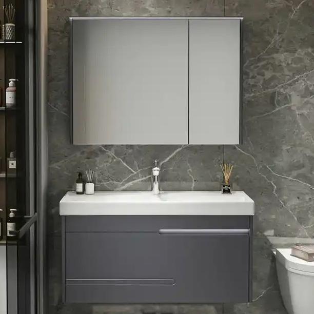 Комплект мебели для ванной Cerutti Oglio 100, цвет серый