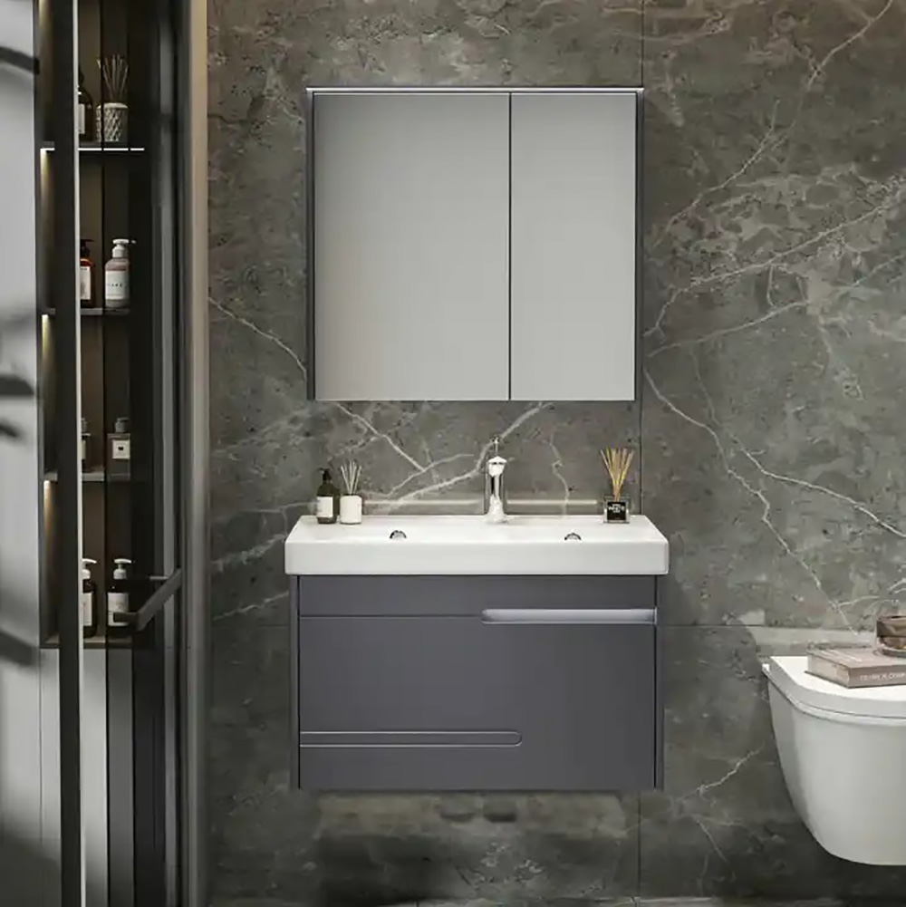 Комплект мебели для ванной Cerutti Oglio 80, цвет серый
