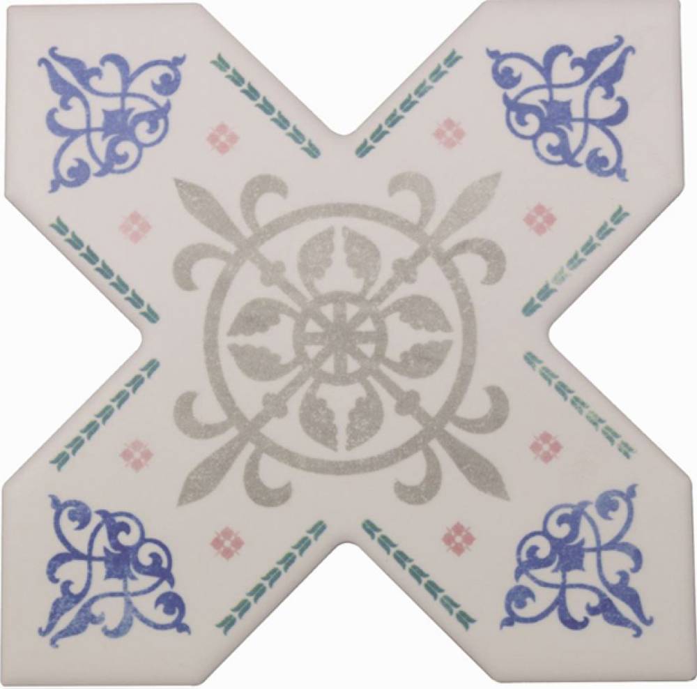 

Настенная плитка Cevica Becolors Cross Dec. Arabesque 13,25x13,25, Белый