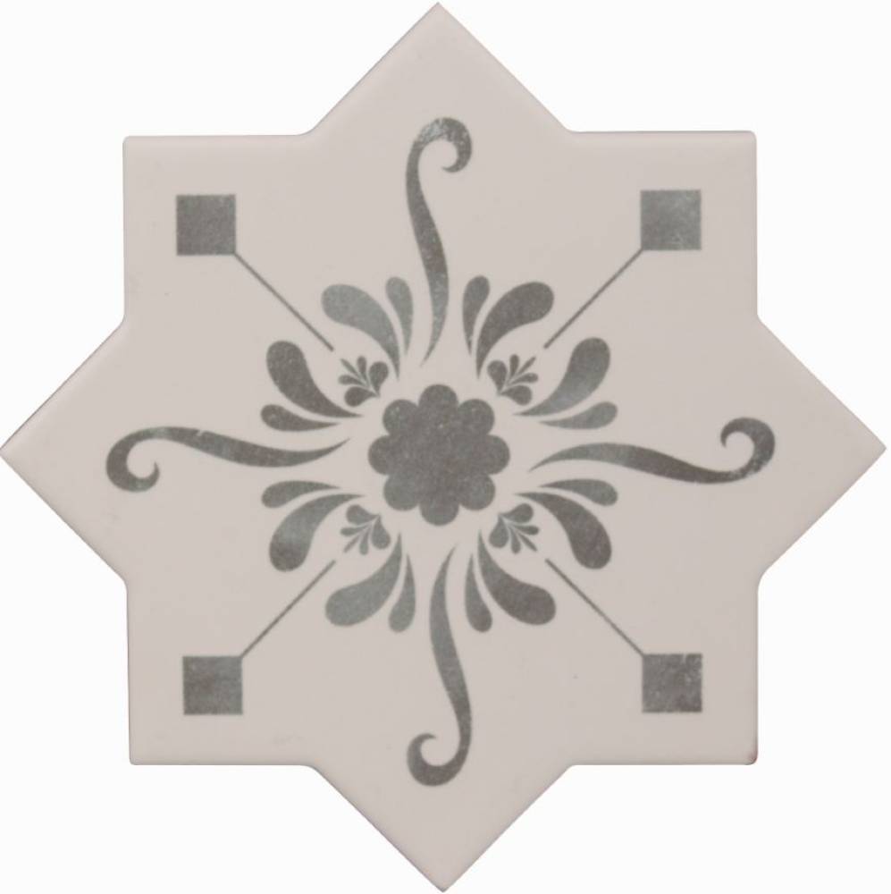 Настенная плитка Cevica Becolors Star Dec. Stencil Grey 13,25x13,25