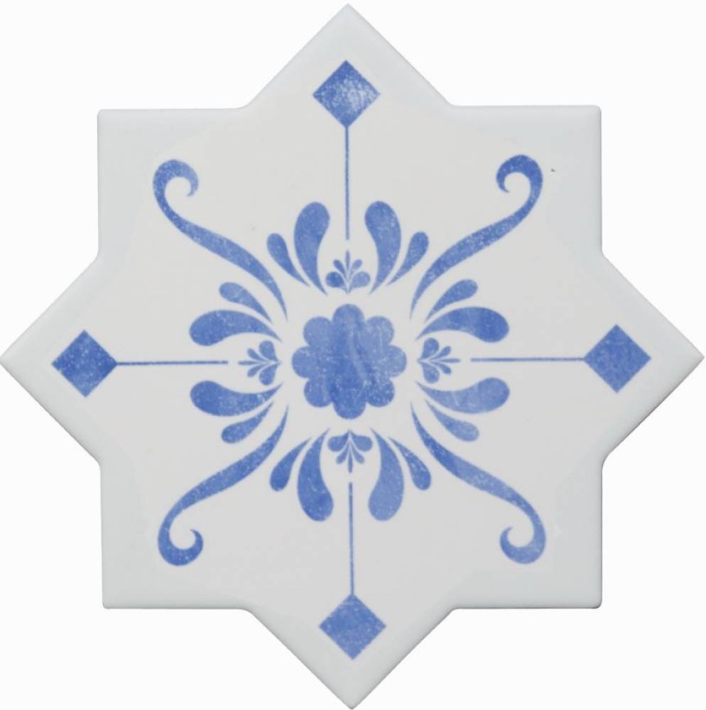 Настенная плитка Cevica Becolors Star Dec. Stencil Electric Blue 13,25x13,25