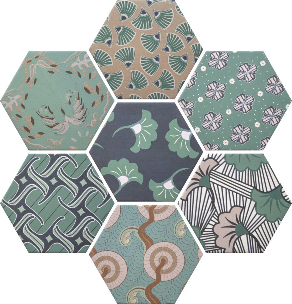 Керамогранит Cevica Good Vibes Mix Deco. Hex.14x16 керамогранит cevica good vibes green hex 14x16